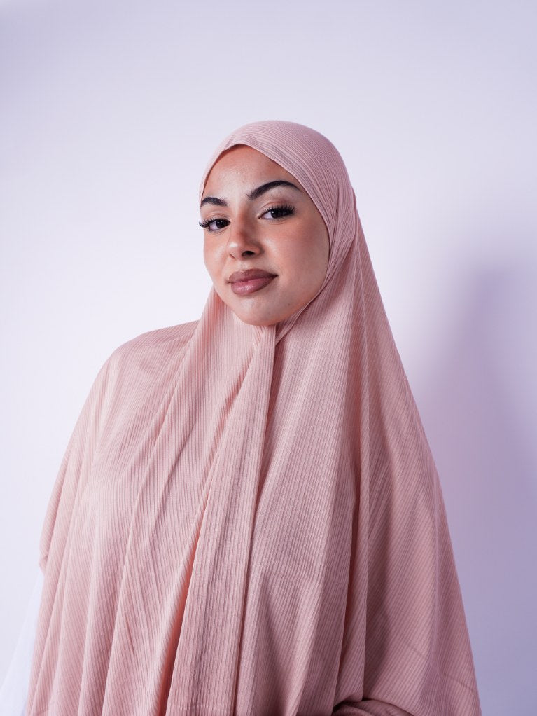 Textured Jersey Hijab Peachy Pink