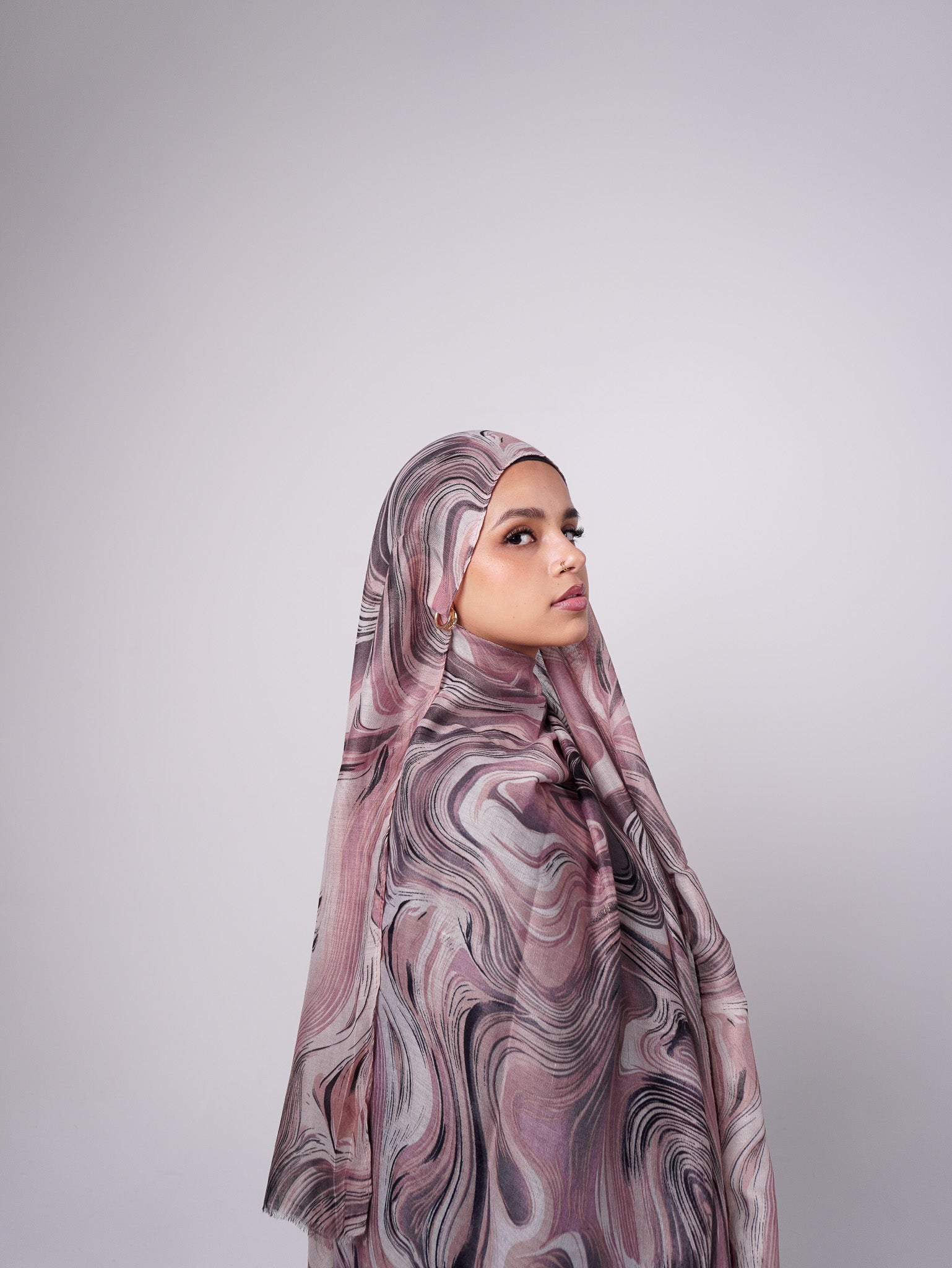 Rose Nebula Printed Planet Modal Hijab