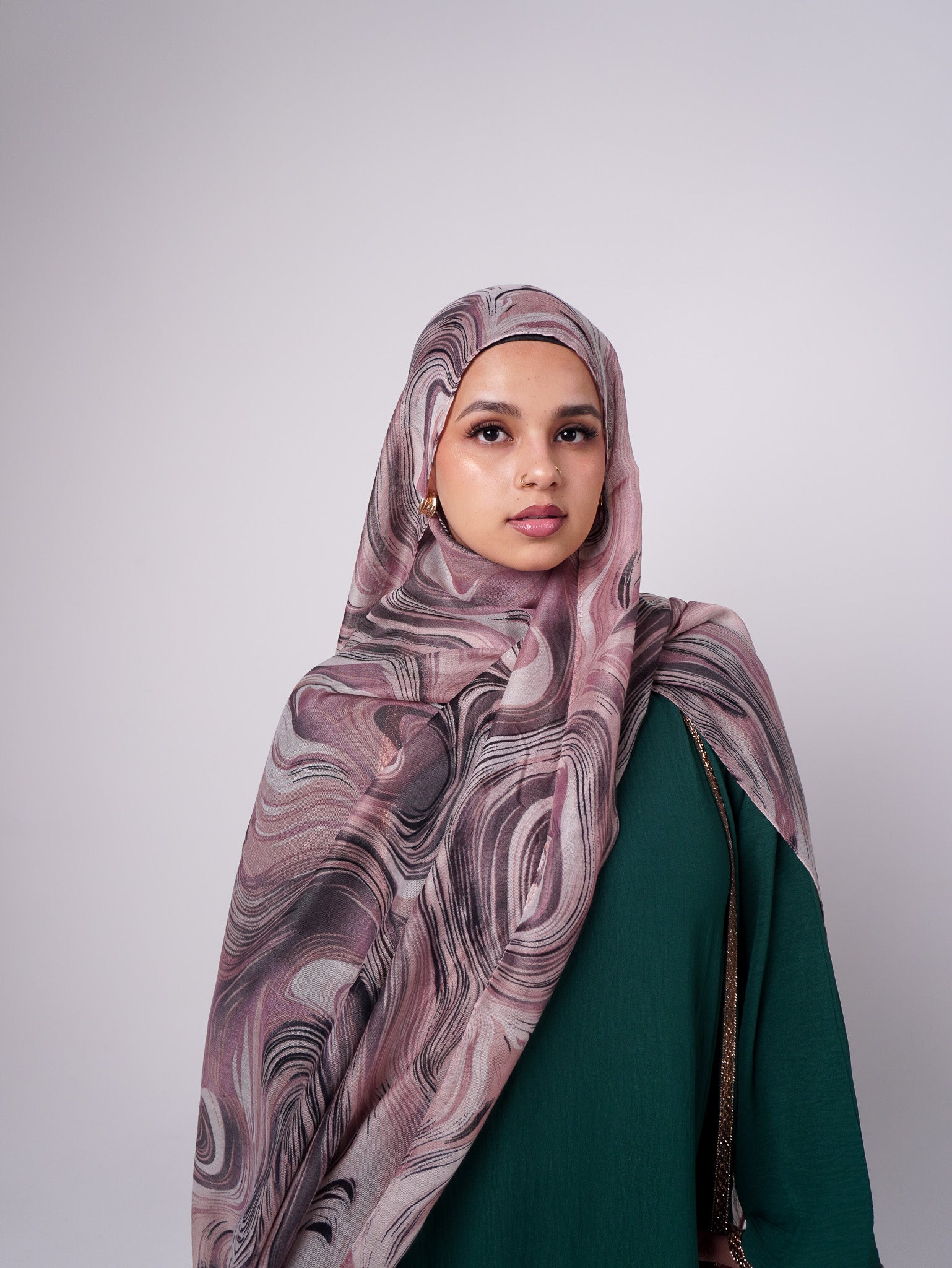 Rose Nebula Printed Planet Modal Hijab