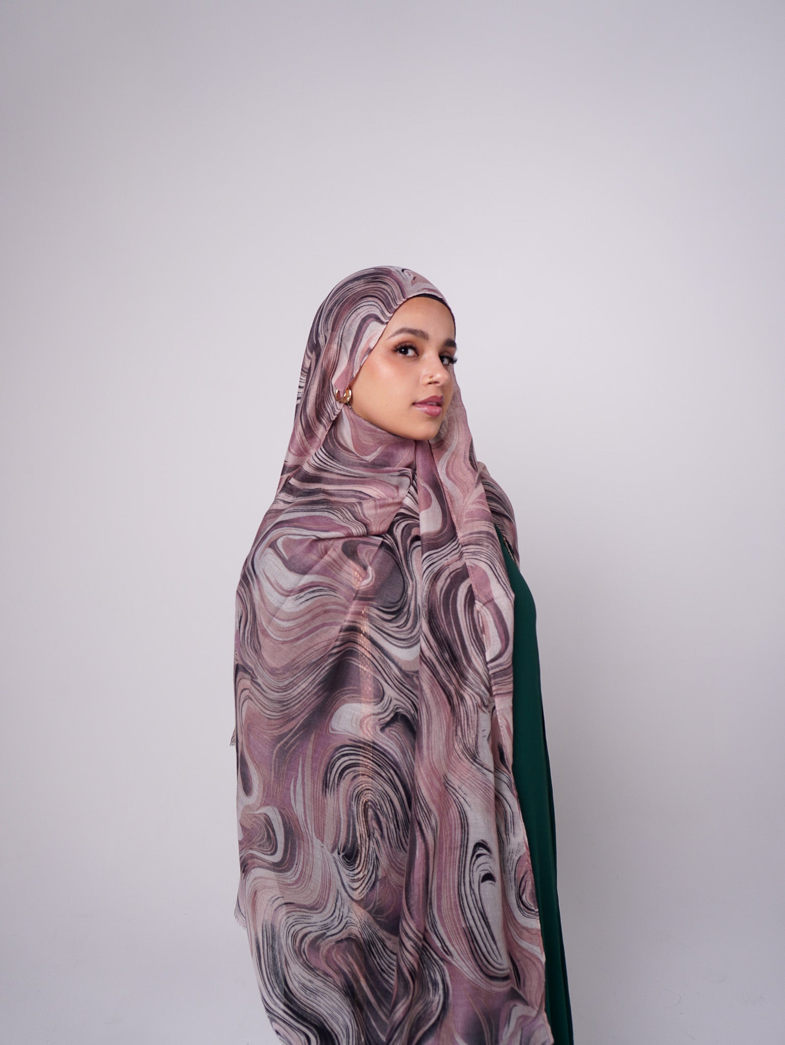 Rose Nebula Printed Planet Modal Hijab