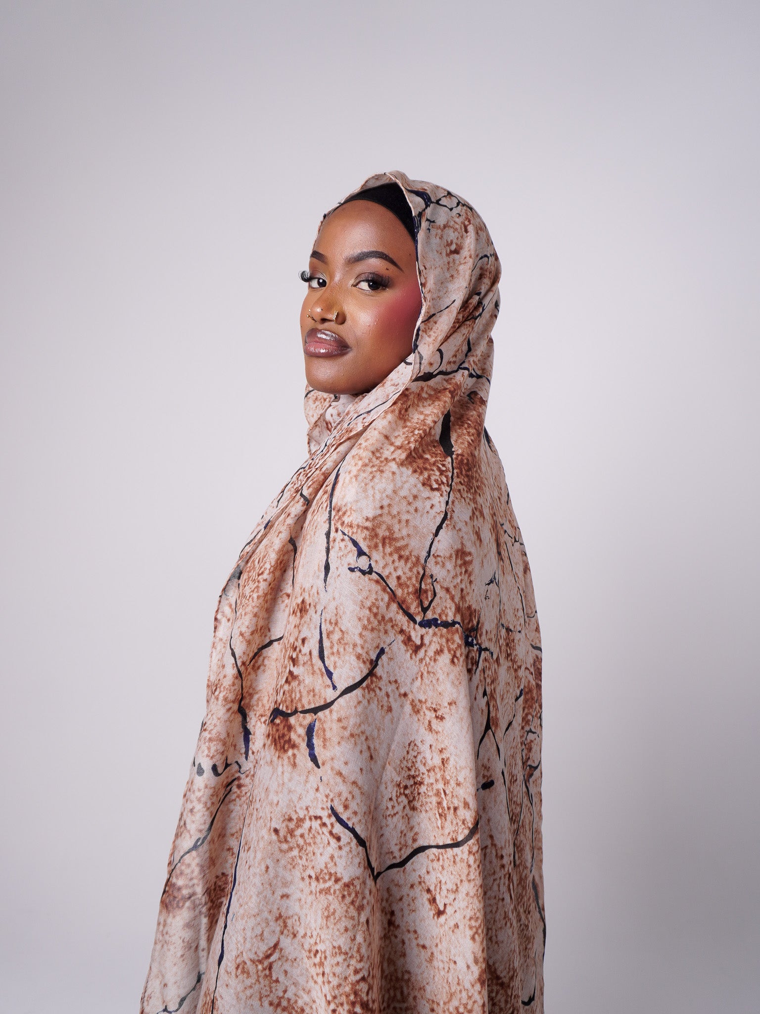 Sand Stone Printed Modal Hijab