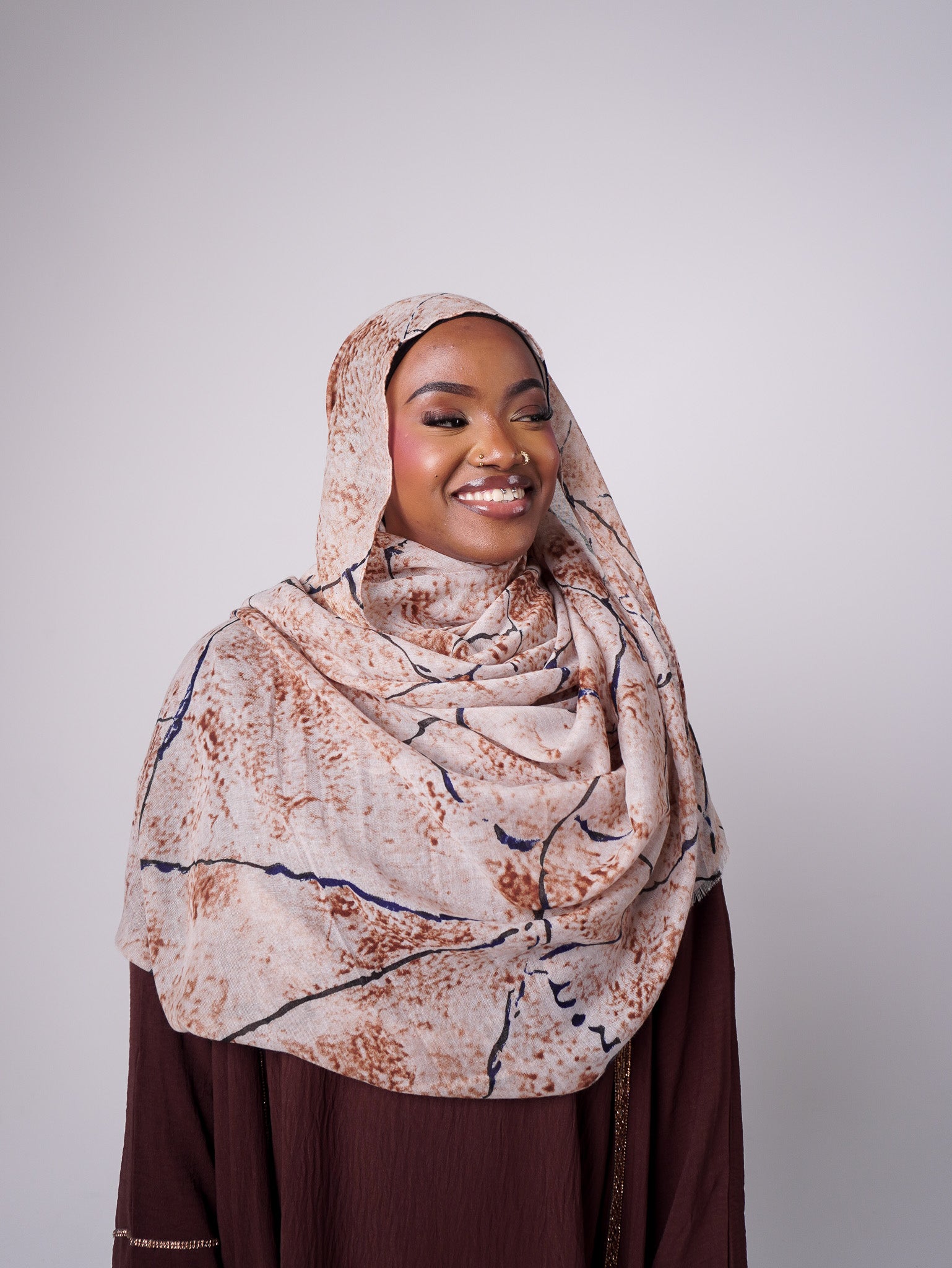 Sand Stone Printed Modal Hijab