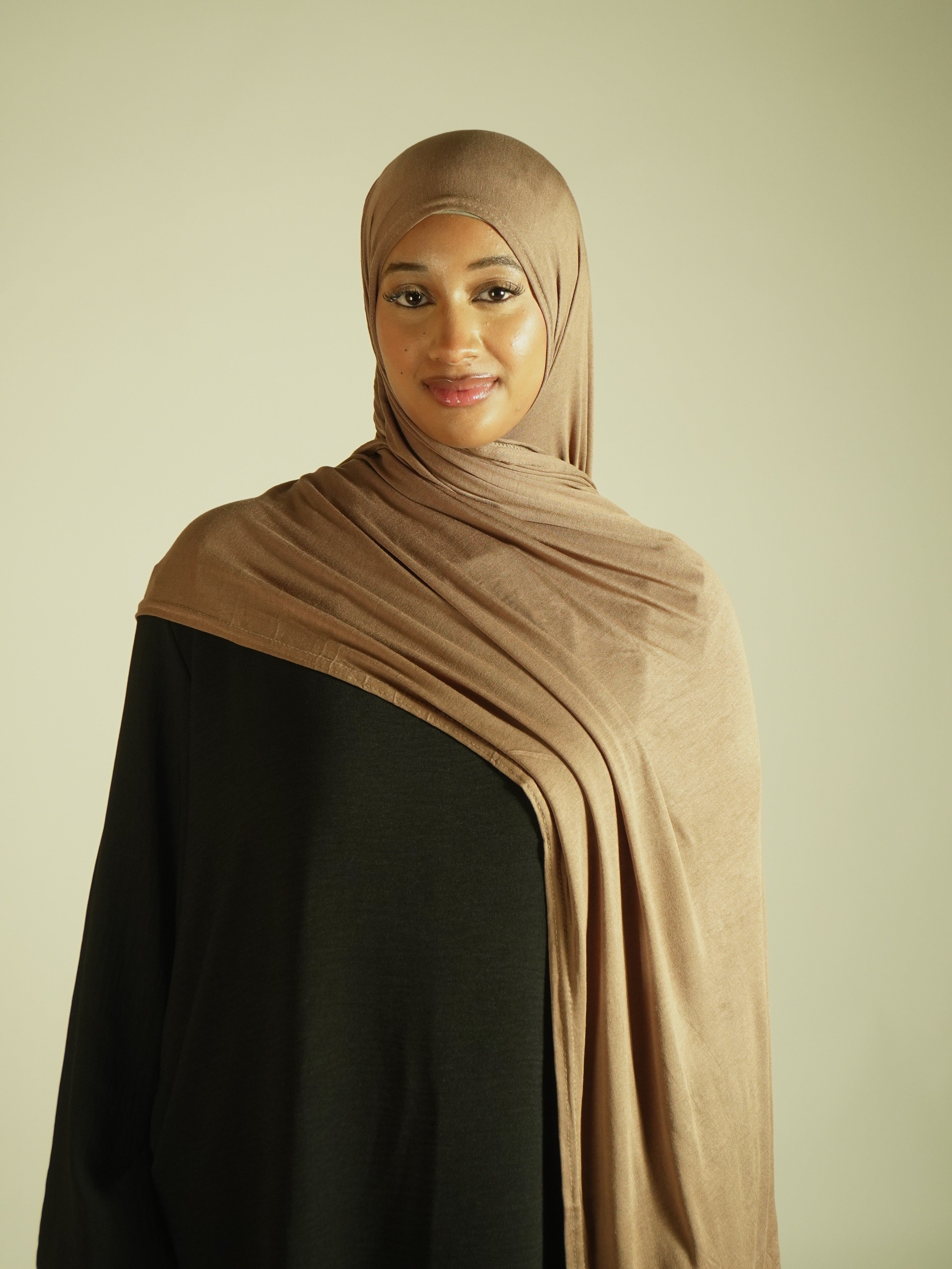 Emirati Premium Jersey Hijab Mocha