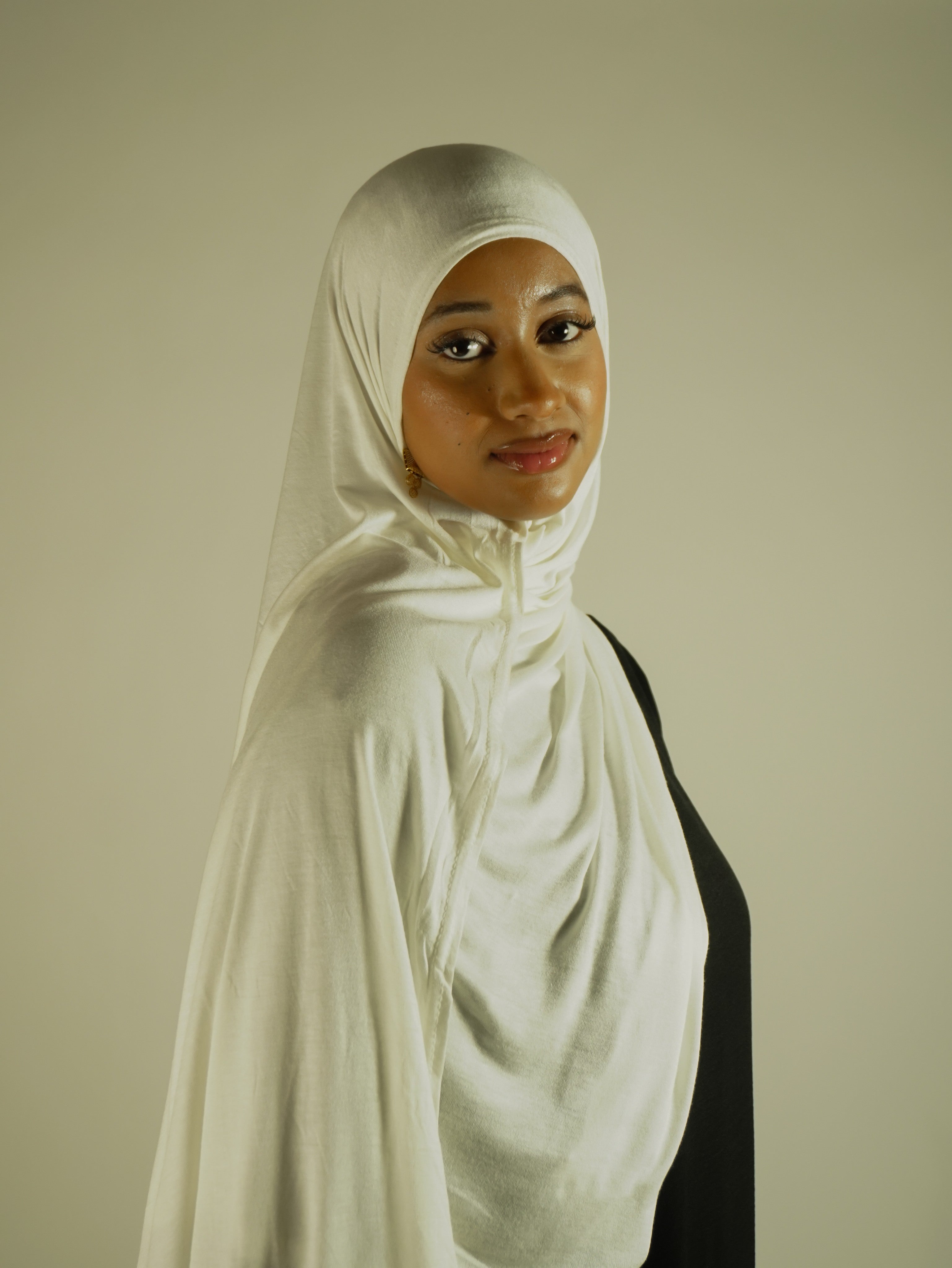 Emirati Premium Jersey Hijab Off White