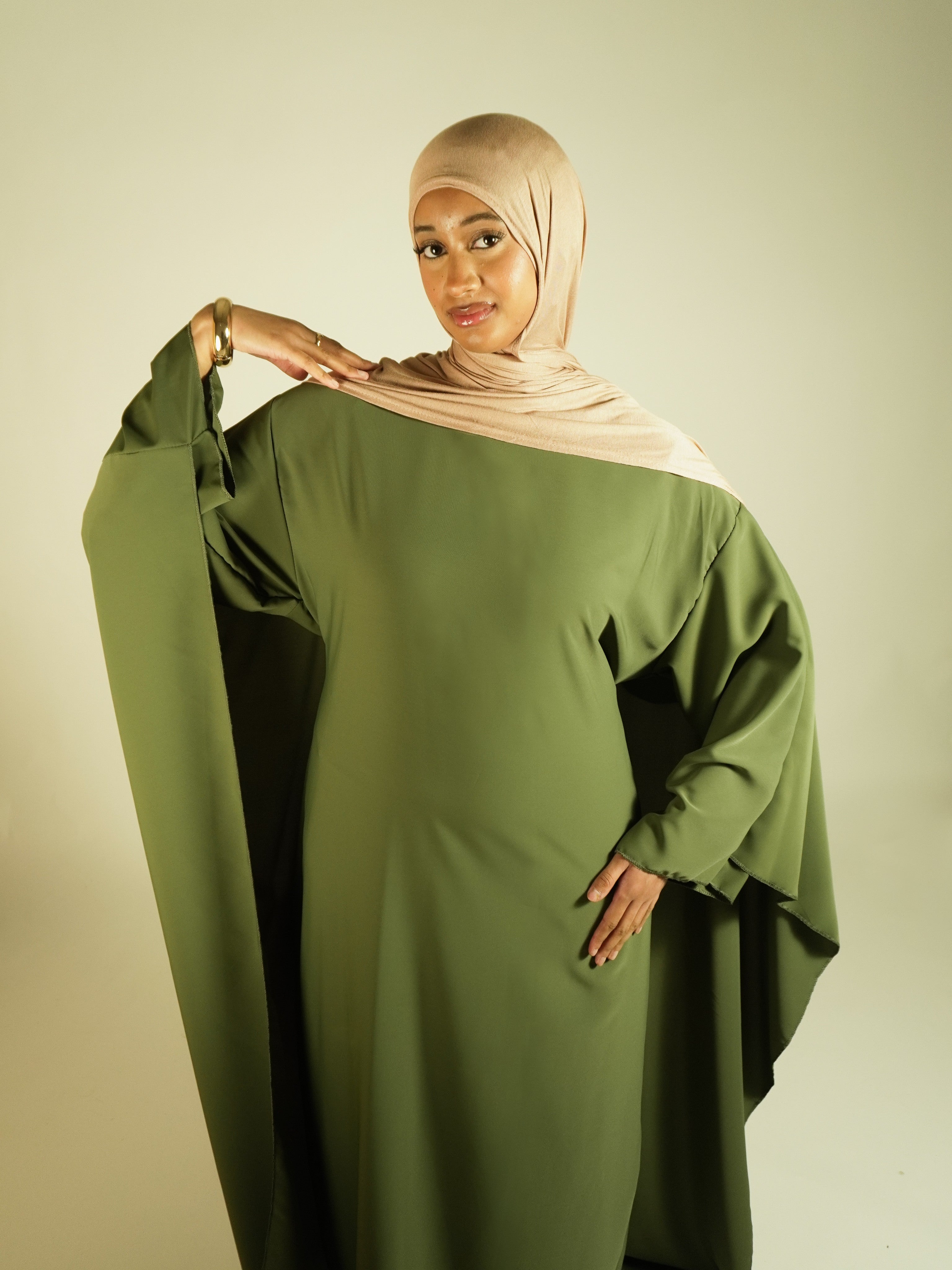 Butterfly Abaya Khaki (One size)