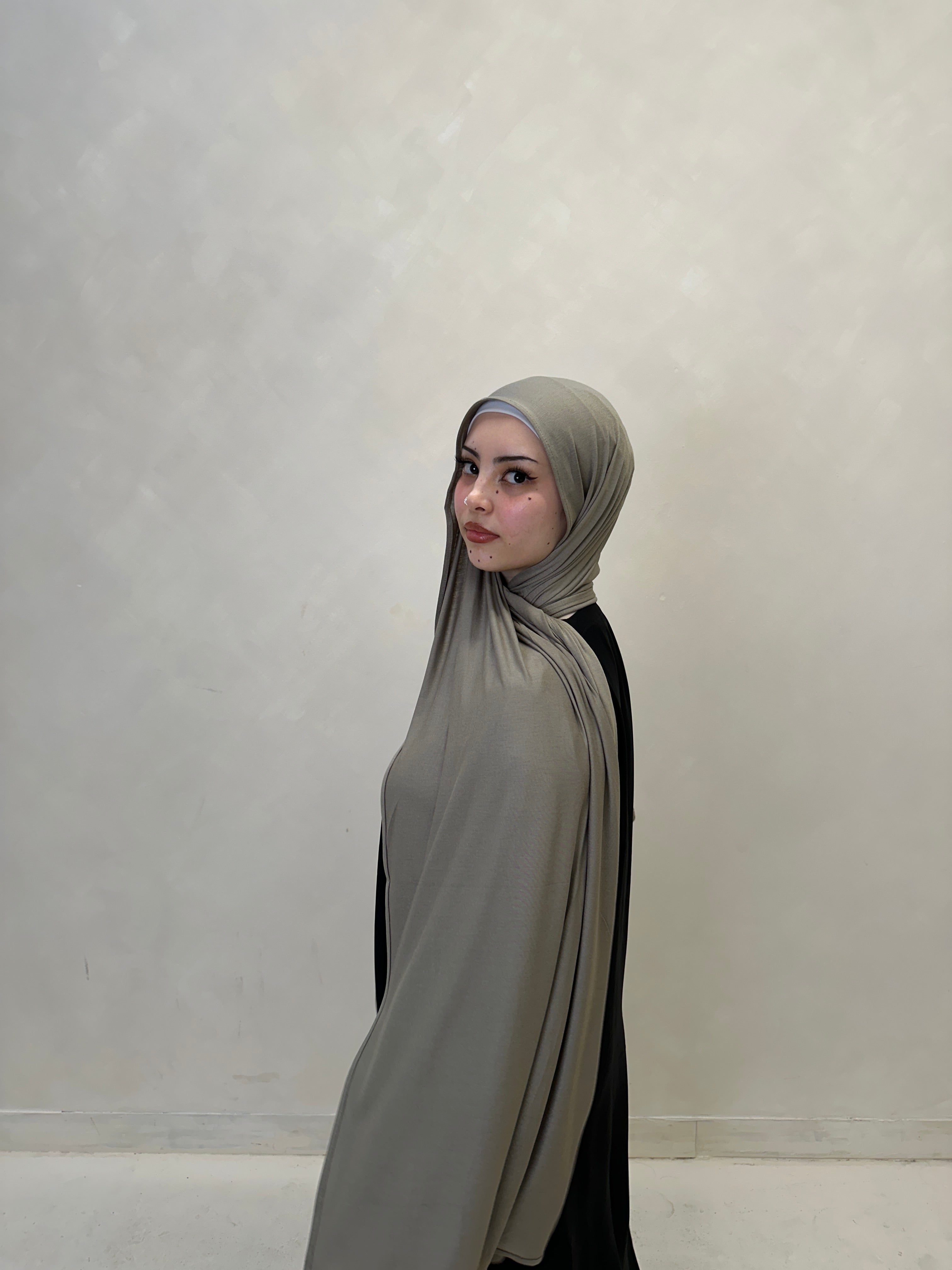 Emirati Premium Jersey Hijab Sage Green