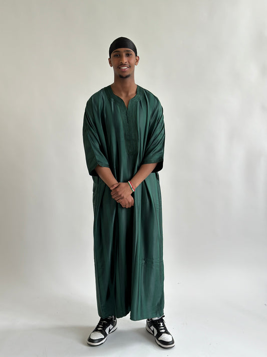 Moroccan Thobe Emerald Green
