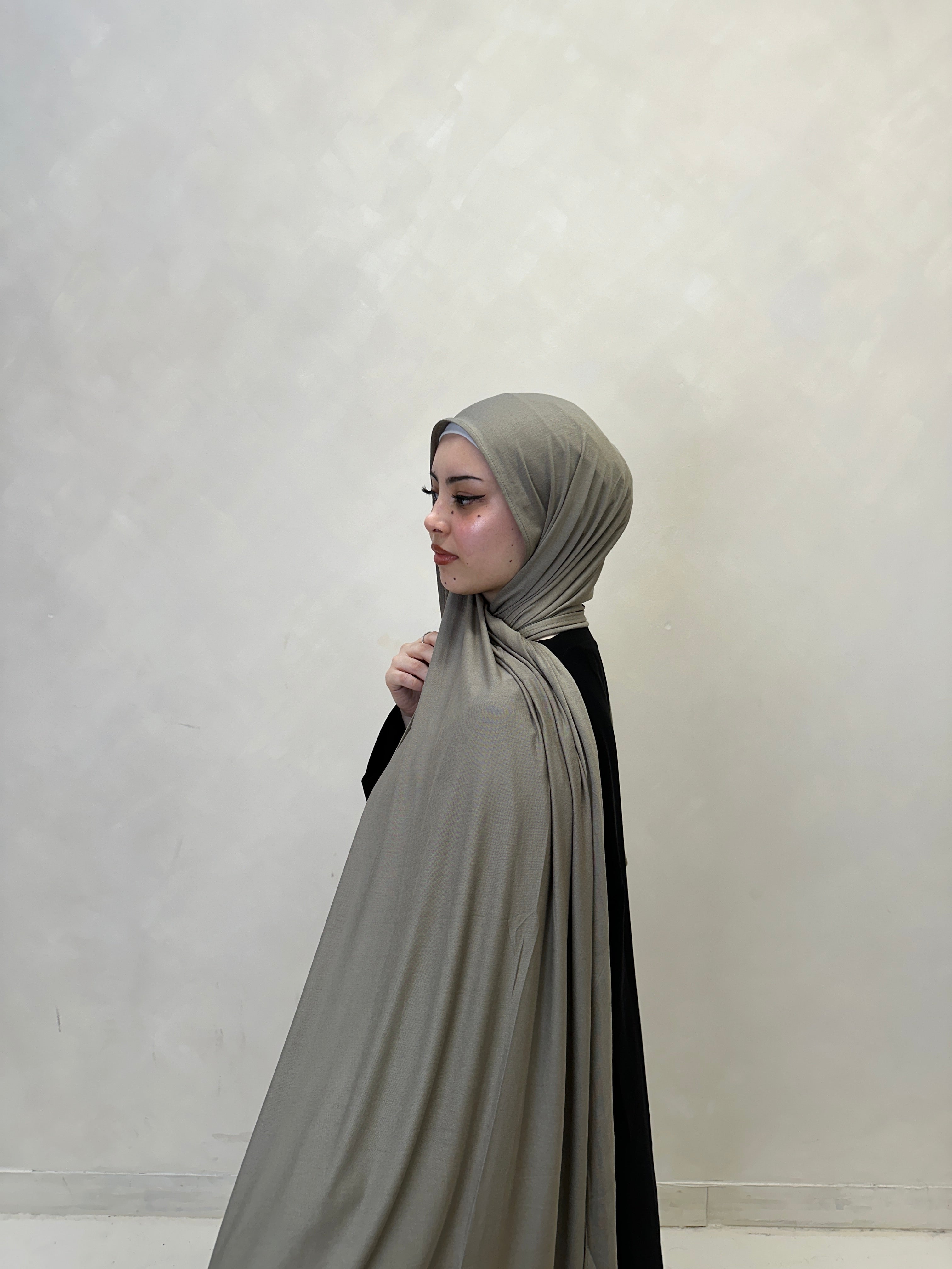 Emirati Premium Jersey Hijab Sage Green