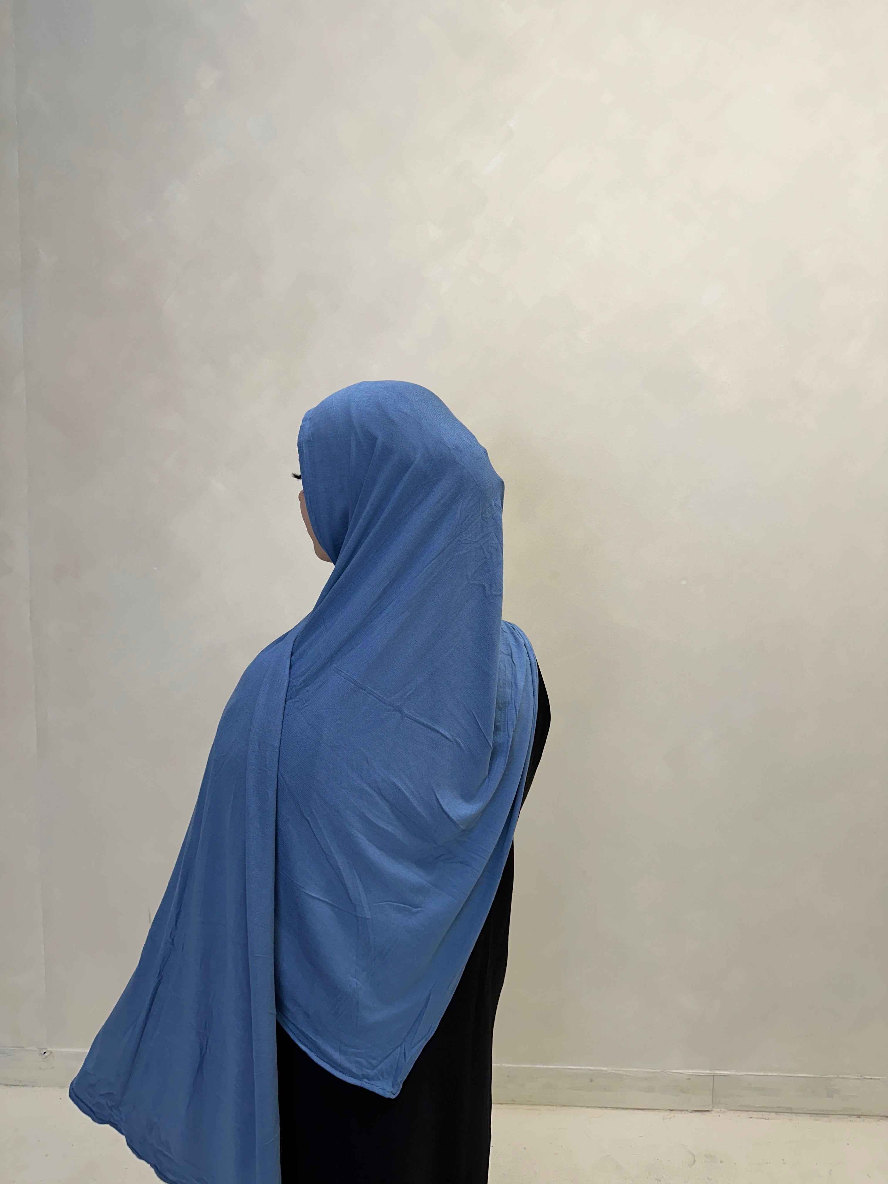 Emirati Premium Jersey Hijab Denim Blue