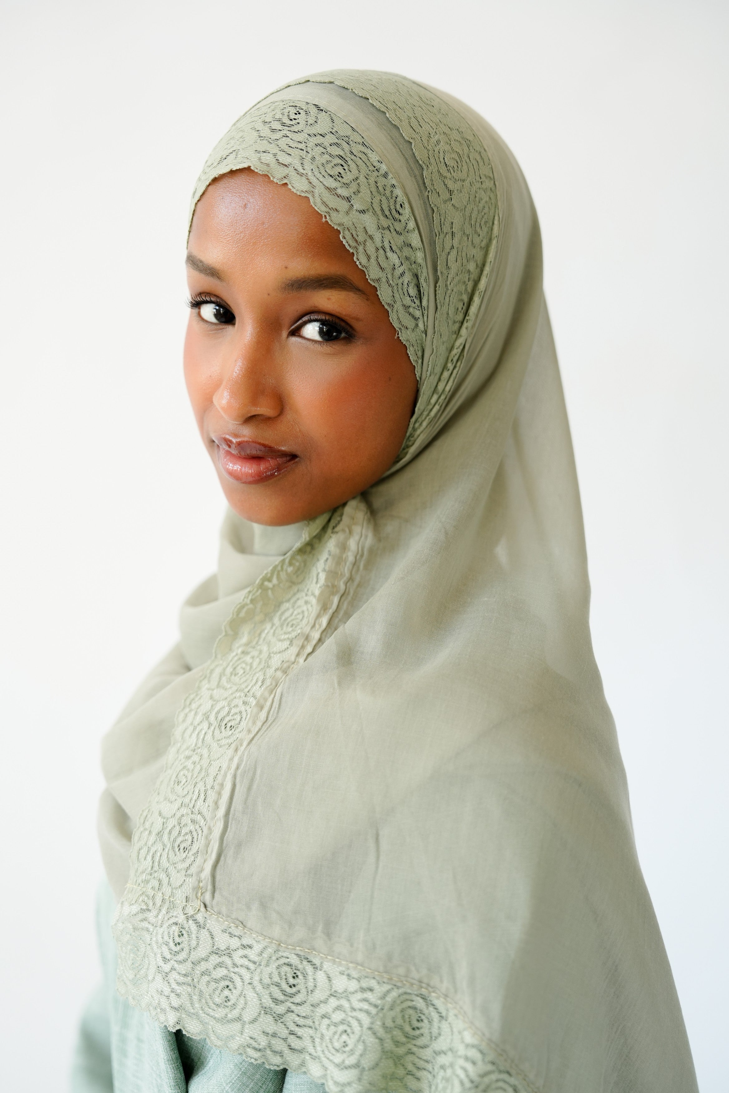 Sage Lace Modal Hijab