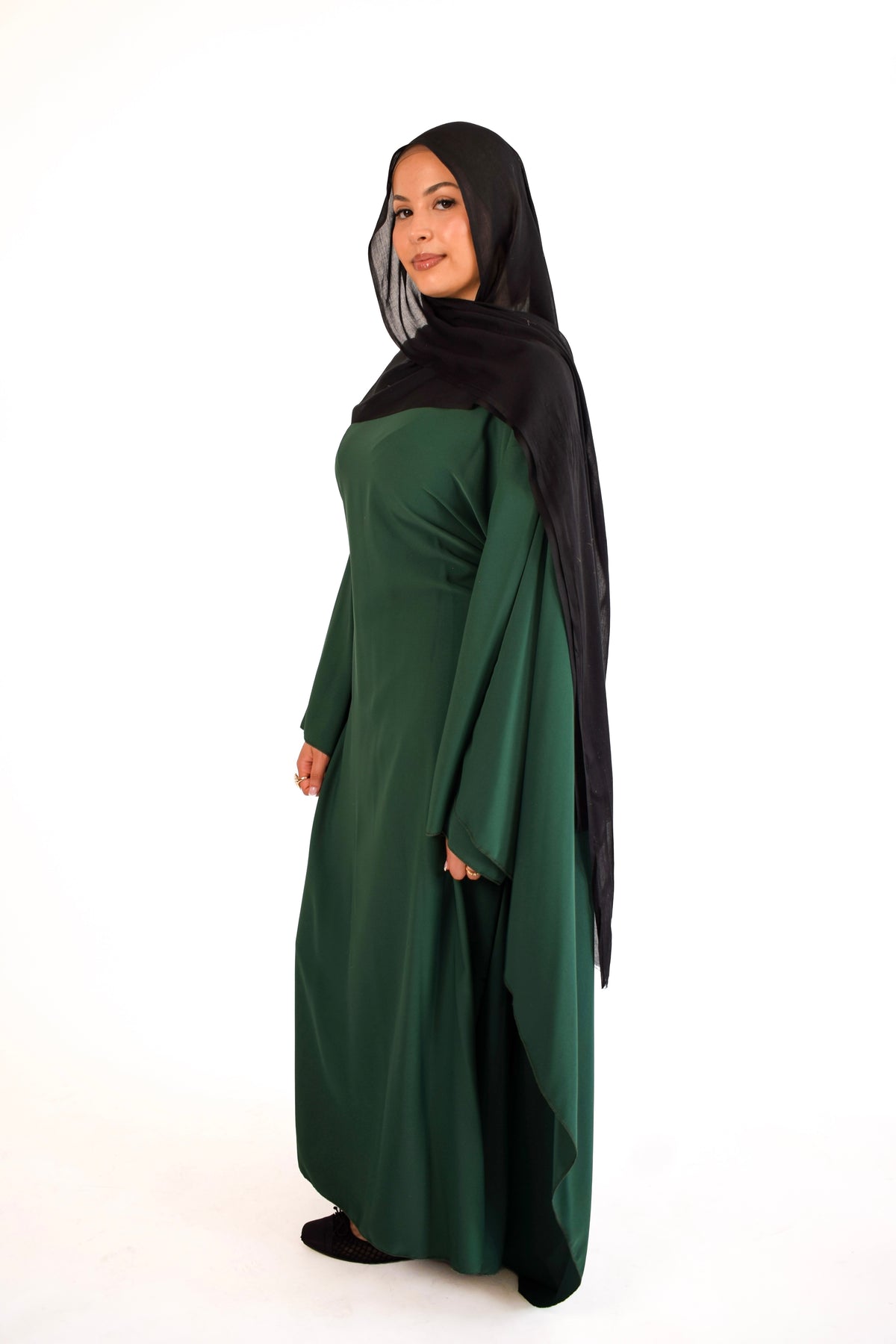 Butterfly Abaya Forest Green