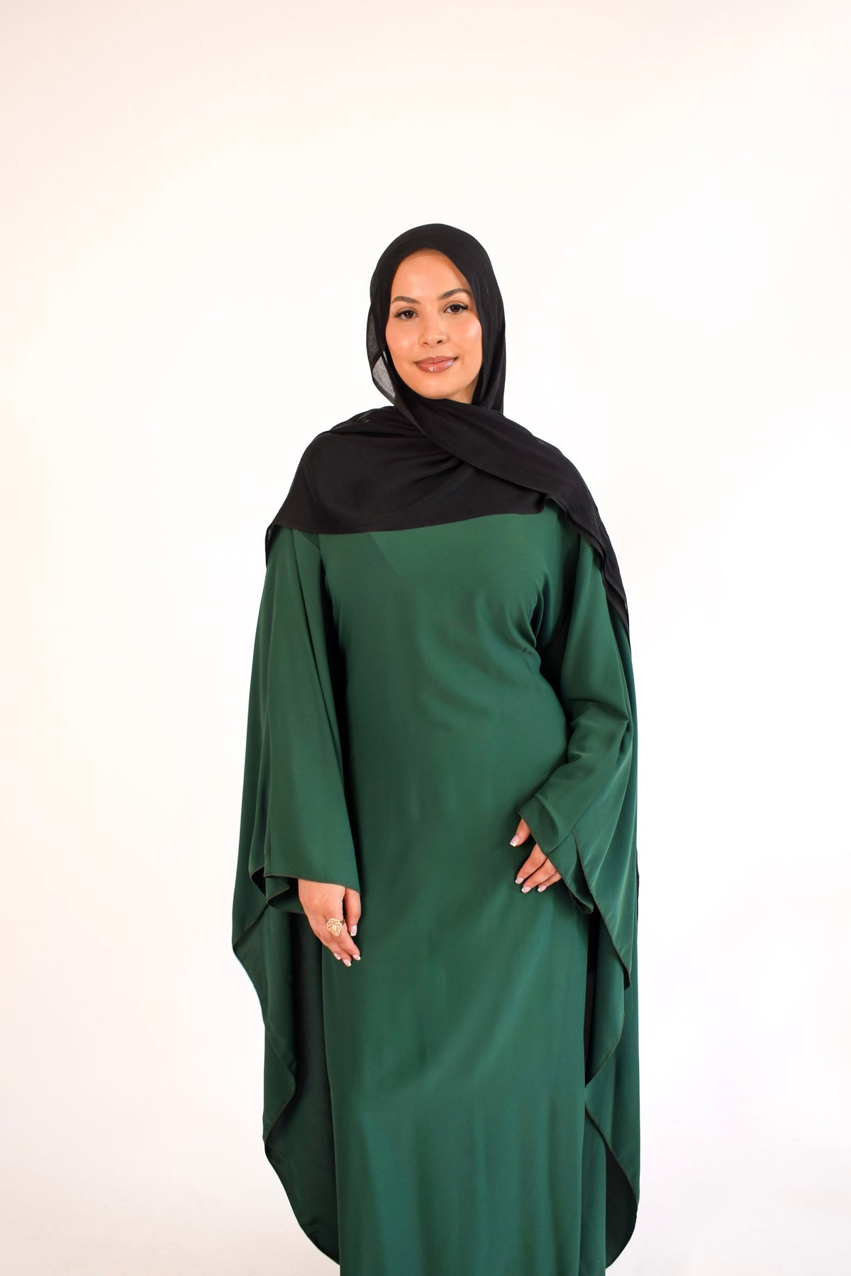Butterfly Abaya Forest Green