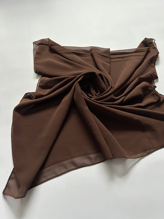 Chiffon Hijab - Chocolate Brown
