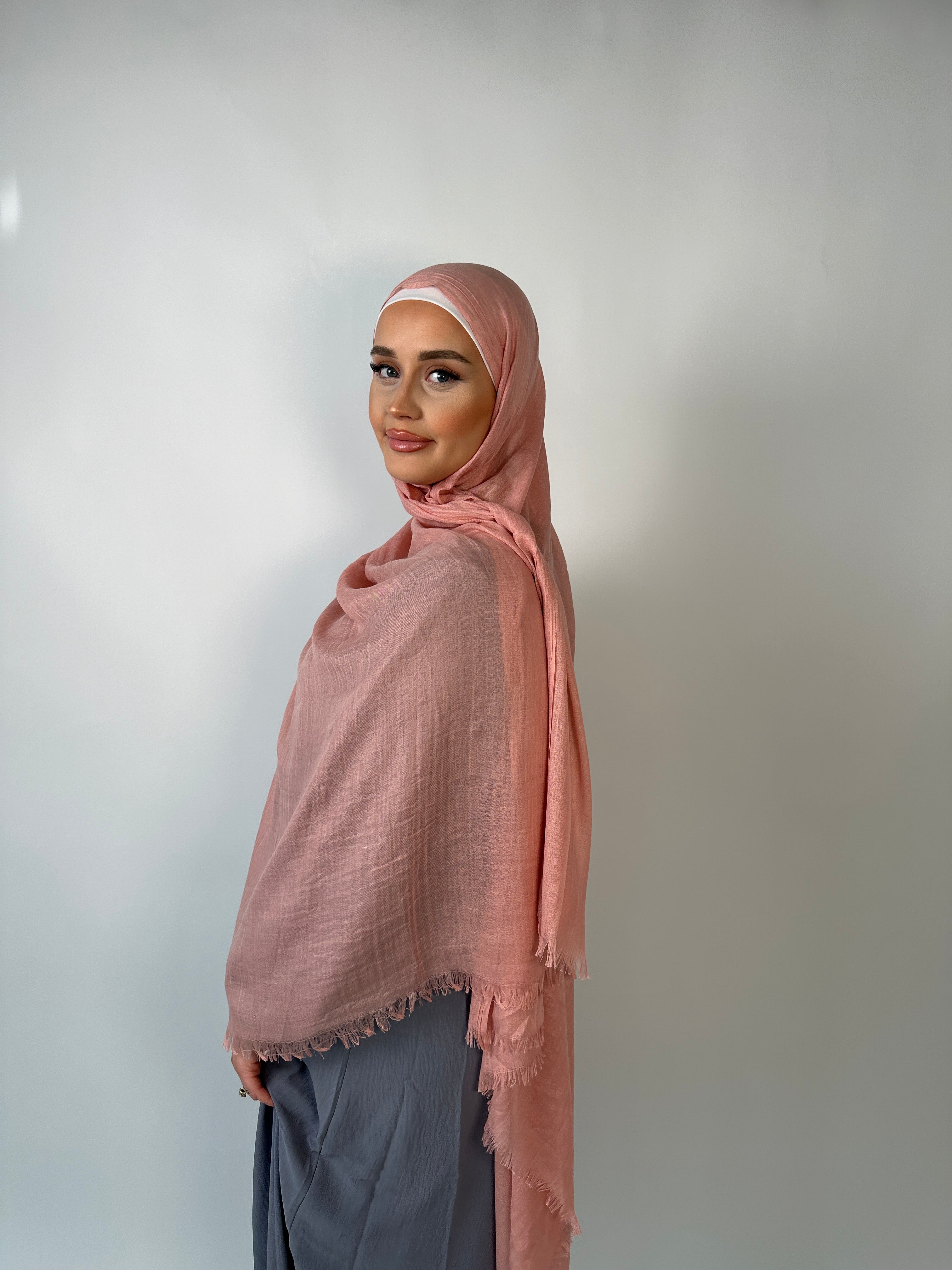 Premium Soft Modal Hijab Peach Pink