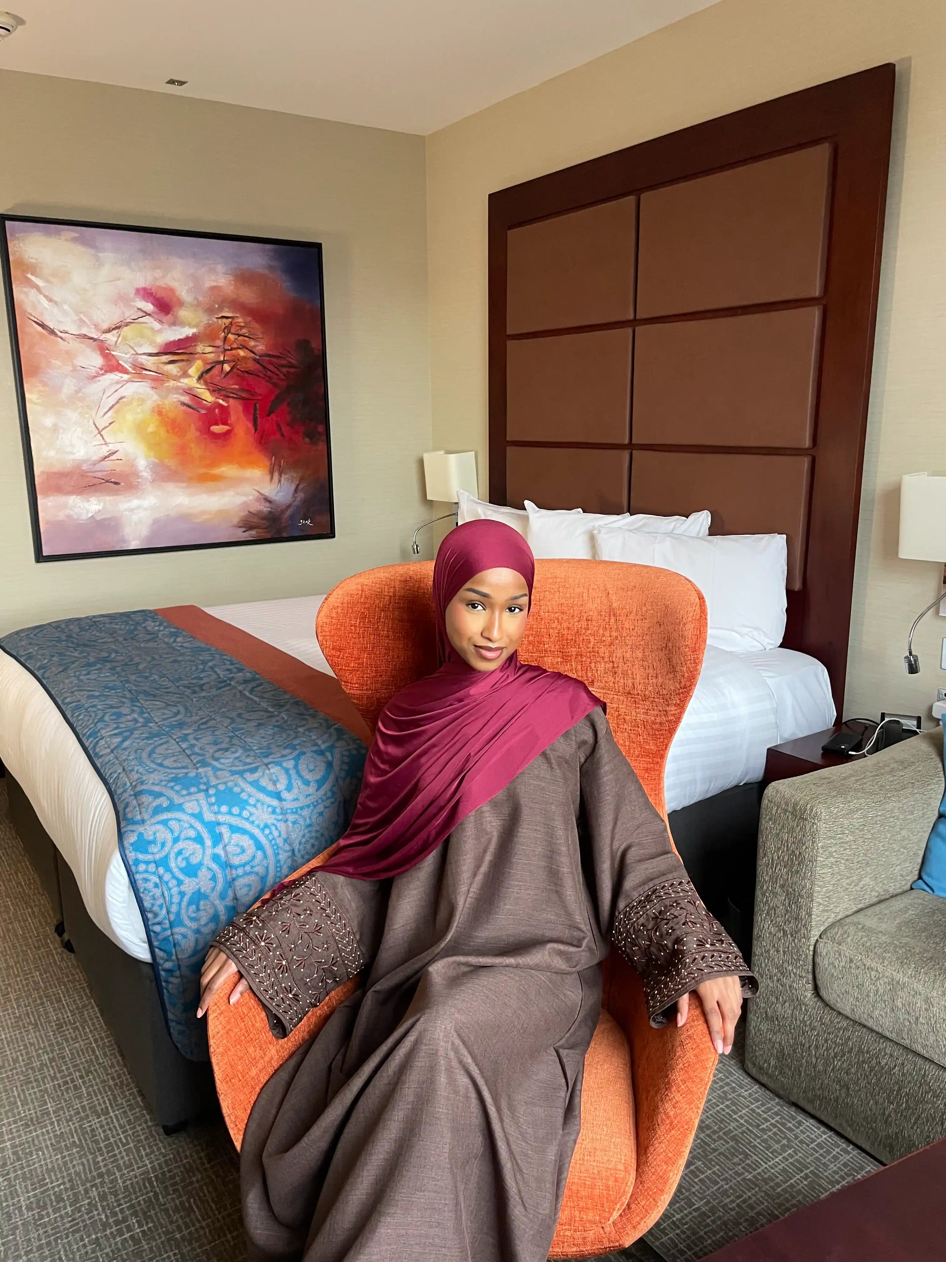 Wine Liquid Jersey Hijab