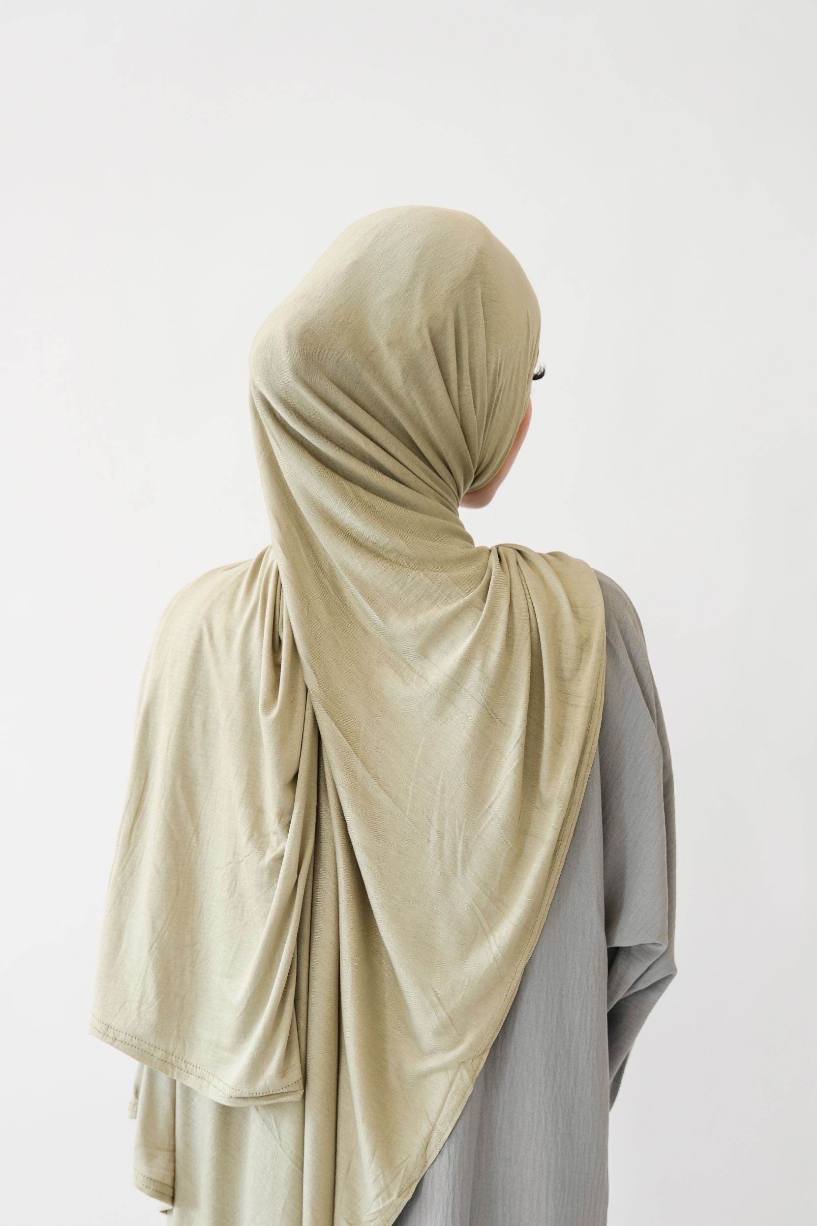 Emirati Premium Jersey Hijab Sage Green