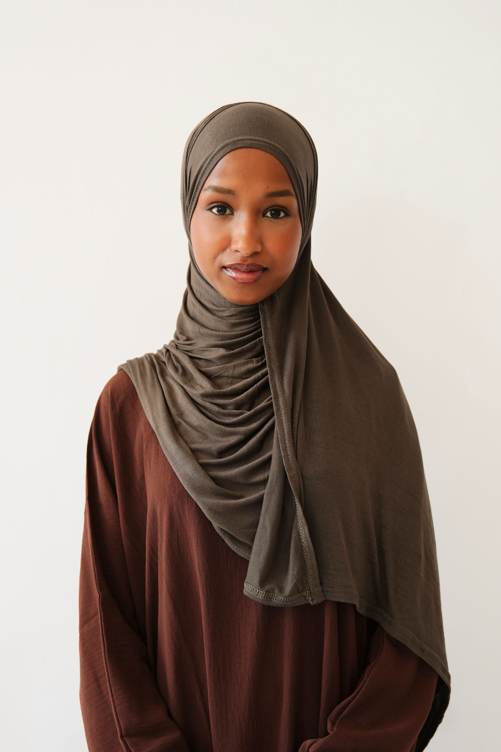 Emirati Premium Jersey Hijab Mocha