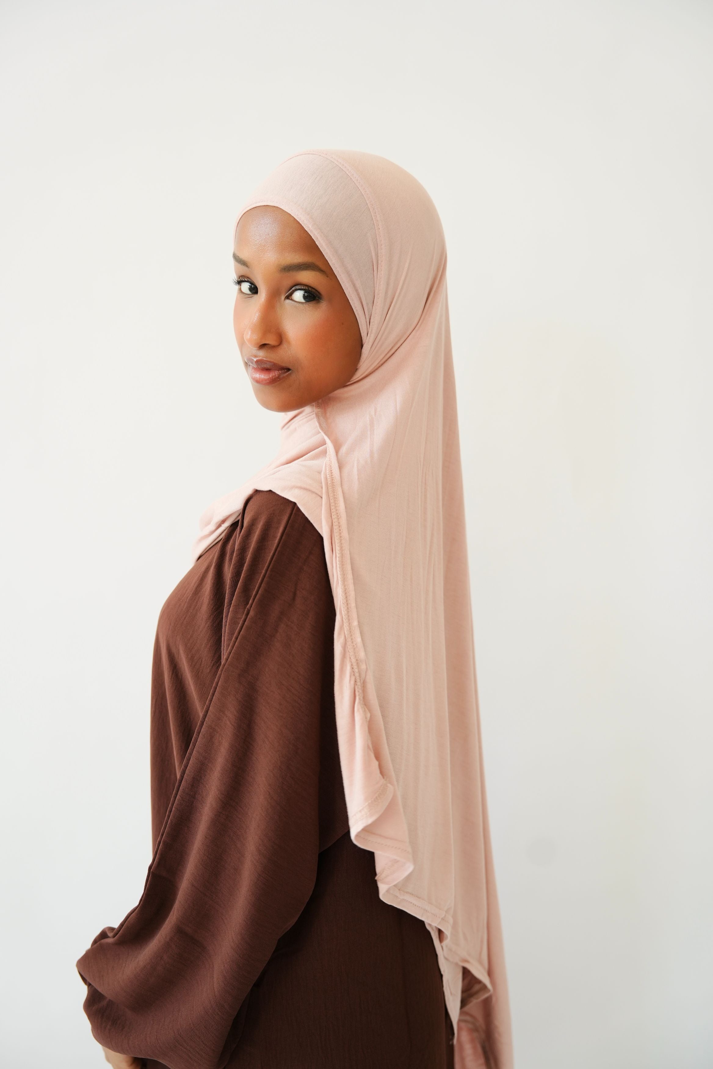 Emirati Premium Jersey Hijab Rose pink