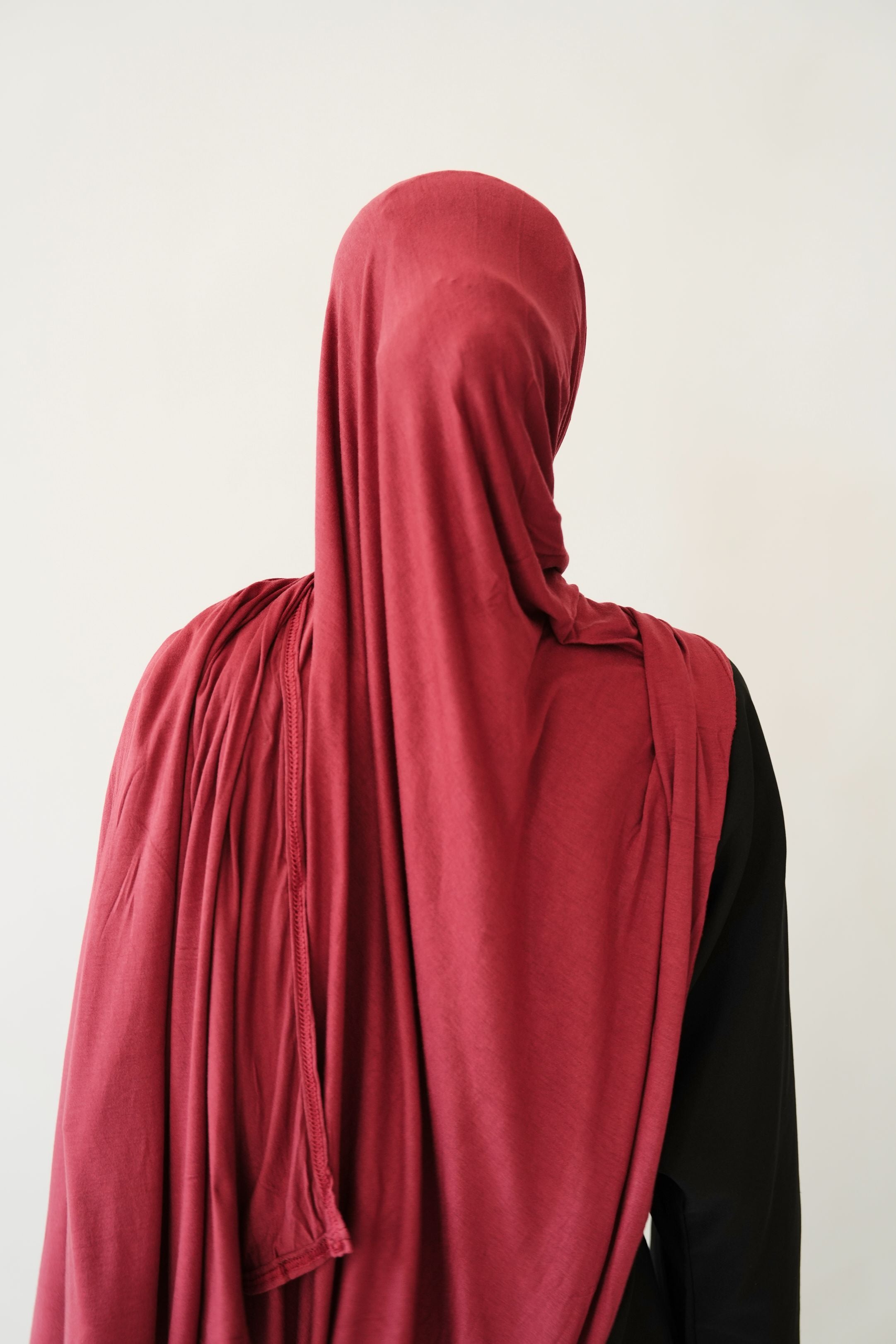 Emirati Premium Jersey Hijab Burgundy
